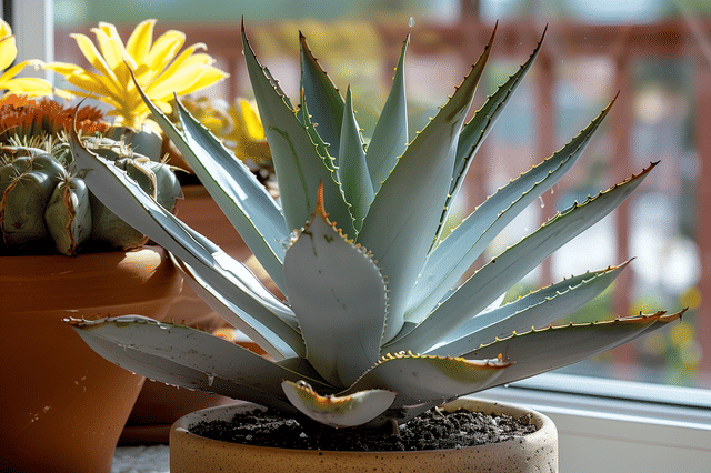 Agave in vensterbank Agave in vensterbank