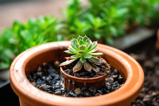 Bottom watering a succulent Bottom watering a succulent