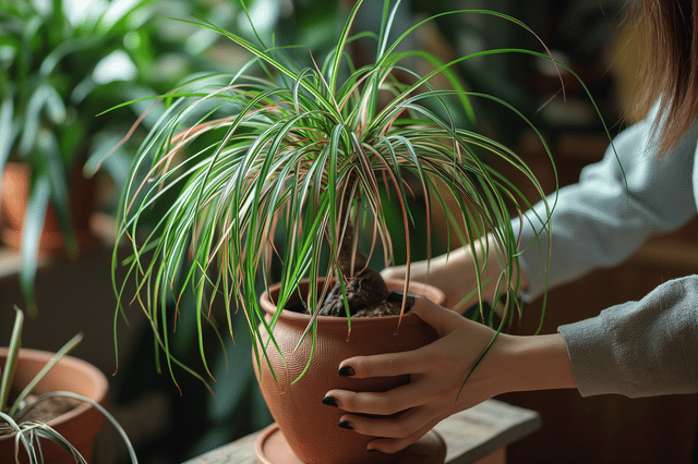 Bruine tips op een paardenstaartpalm Bruine tips op een paardenstaartpalm