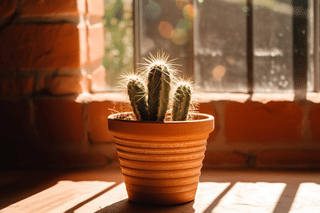 Cactus growing in pot Cactus growing in pot