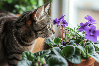 Cat trained to not touch plant Cat trained to not touch plant