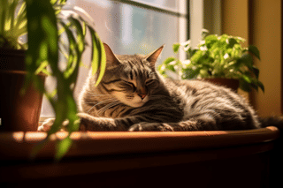Cat in windowsill Cat in windowsill