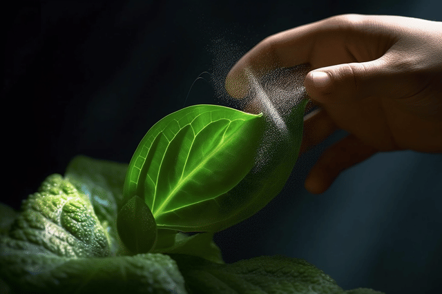 Stof van een kamerplantenblad schoonmaken Stof van een kamerplantenblad schoonmaken
