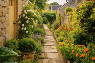 Flowers growing in a sunny garden Flowers growing in a sunny garden