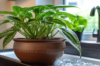 Drain excess moisture from plant pot Drain excess moisture from plant pot