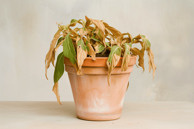 Uitgedroogde vredeslelie Uitgedroogde vredeslelie