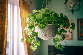 English ivy in hanging planter English ivy in hanging planter
