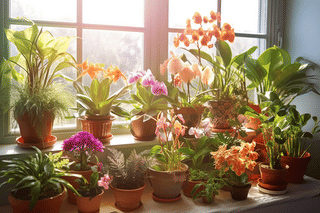 Flowers in a windowsill Flowers in a windowsill