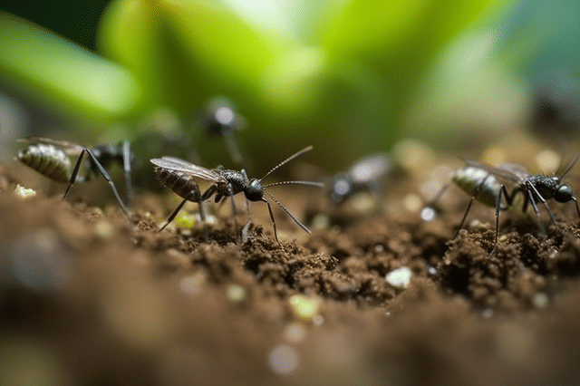 Rouwvliegjes op vochtige grond Rouwvliegjes op vochtige grond