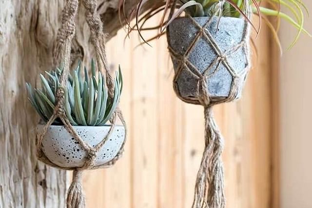 Hanging terracotta pots