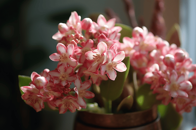 Bloemen op een hoya carnosa Bloemen op een hoya carnosa