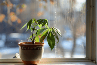 Pachira aquatica indoors during the winter Pachira aquatica indoors during the winter