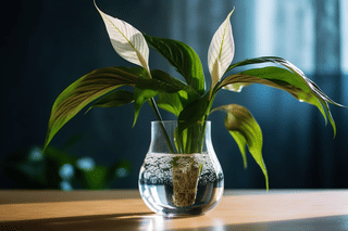 Peace lily growing in water Peace lily growing in water
