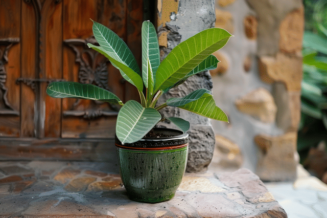 Plumeria in pot Plumeria in pot