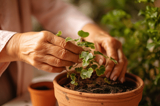Repotting a small Hedera Helix Repotting a small Hedera Helix