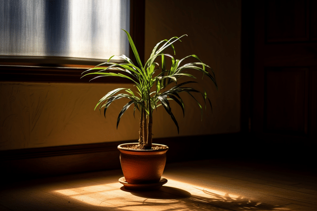 Draceana op een donkere plek Draceana op een donkere plek