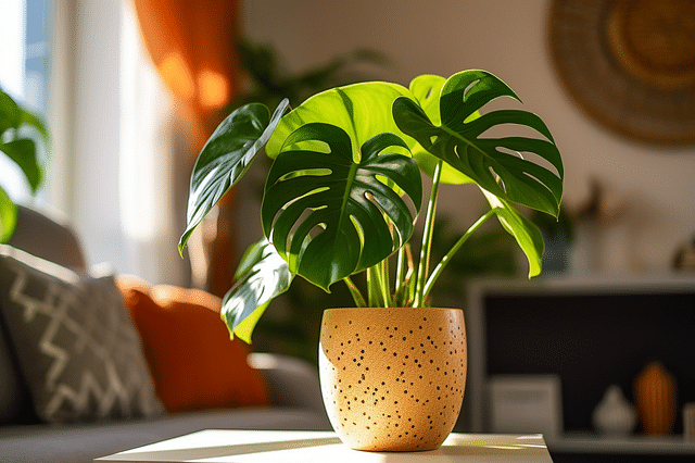 Small monstera in a pot