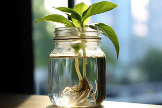 Stem cutting with leaves Stem cutting with leaves