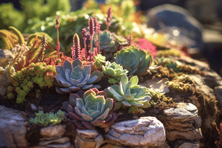 A succulent garden A succulent garden
