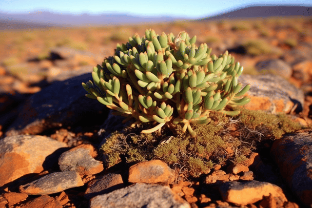 Succulent growing in arid region Succulent growing in arid region