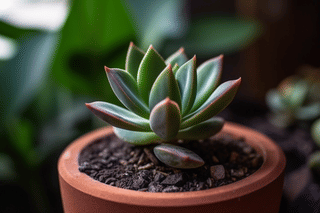 Succulent in small terracotta pot Succulent in small terracotta pot