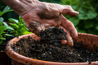 Wet pot soil Wet pot soil