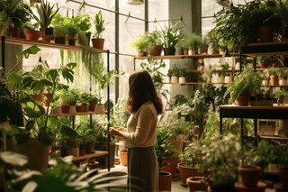 Woman in gardening store Woman in gardening store