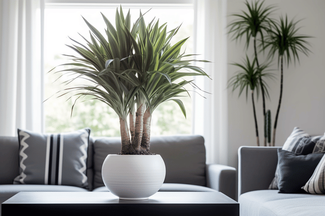 Veel yucca planten in een pot Veel yucca planten in een pot