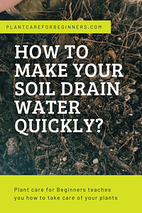 How to make your soil drain water quickly?
