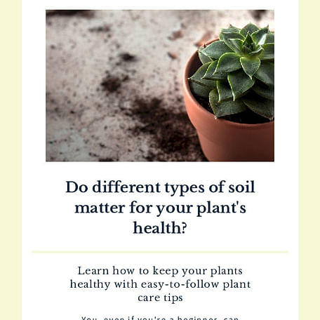 Do different types of soil matter for your plant's health?