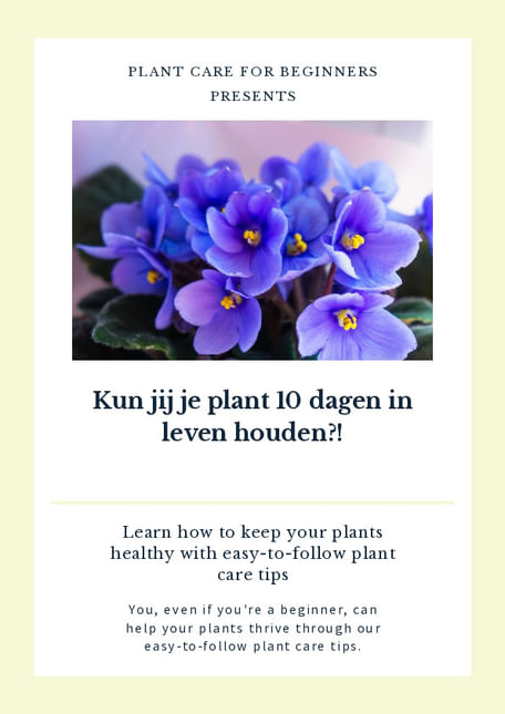 Kun jij je plant 10 dagen in leven houden?!